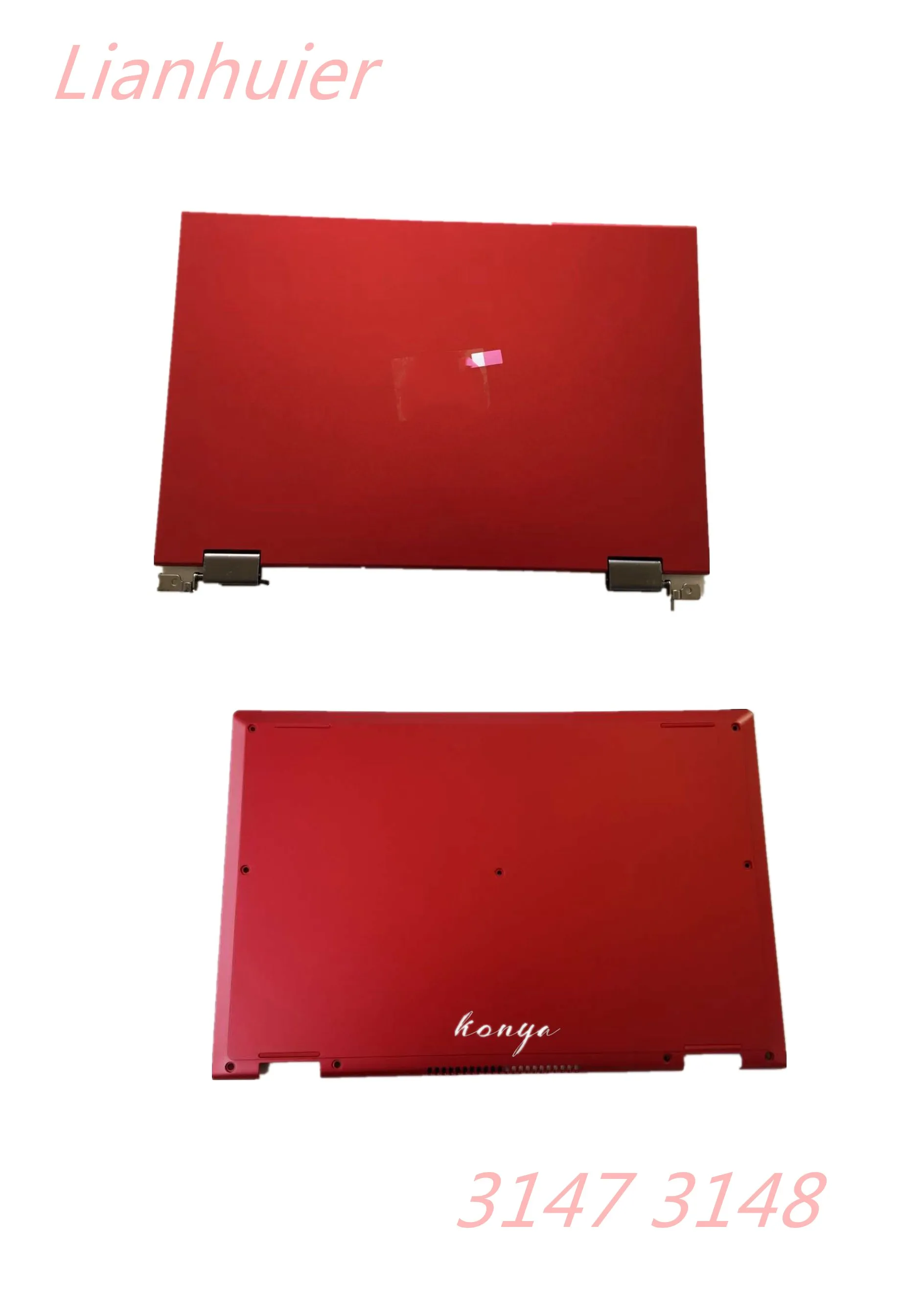 

for Dell Inspiron 11 3147 3148 3157 11.6 inch LCD red back cover assembly with hinged PV73D+ chassis bottom cover 188W7 red