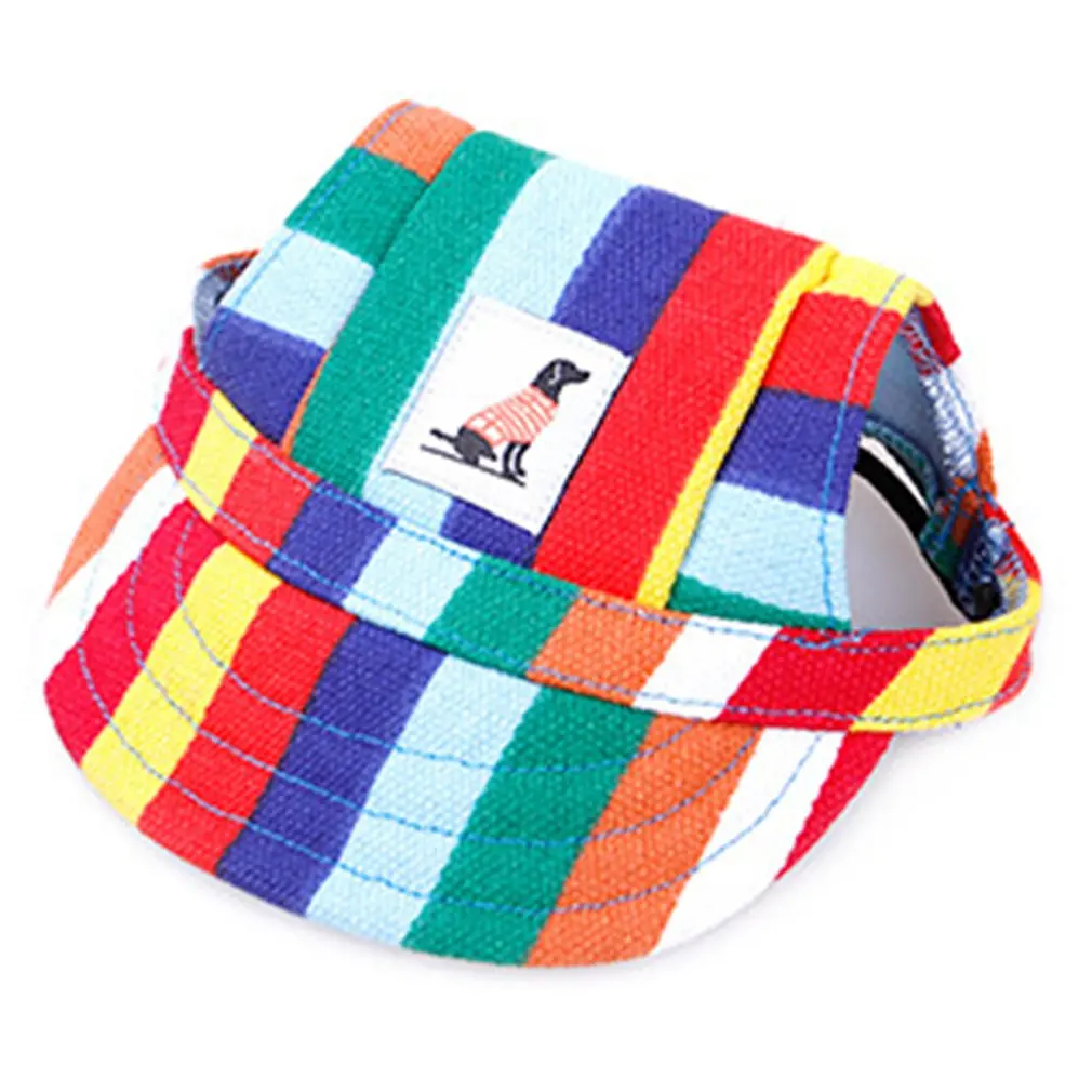 Летние шляпы от солнца, уличная бейсболка, холщовая оксфордская шапка для щенка, собаки, аксессуары для больших и маленьких собак, козырьки - Цвет: stripe