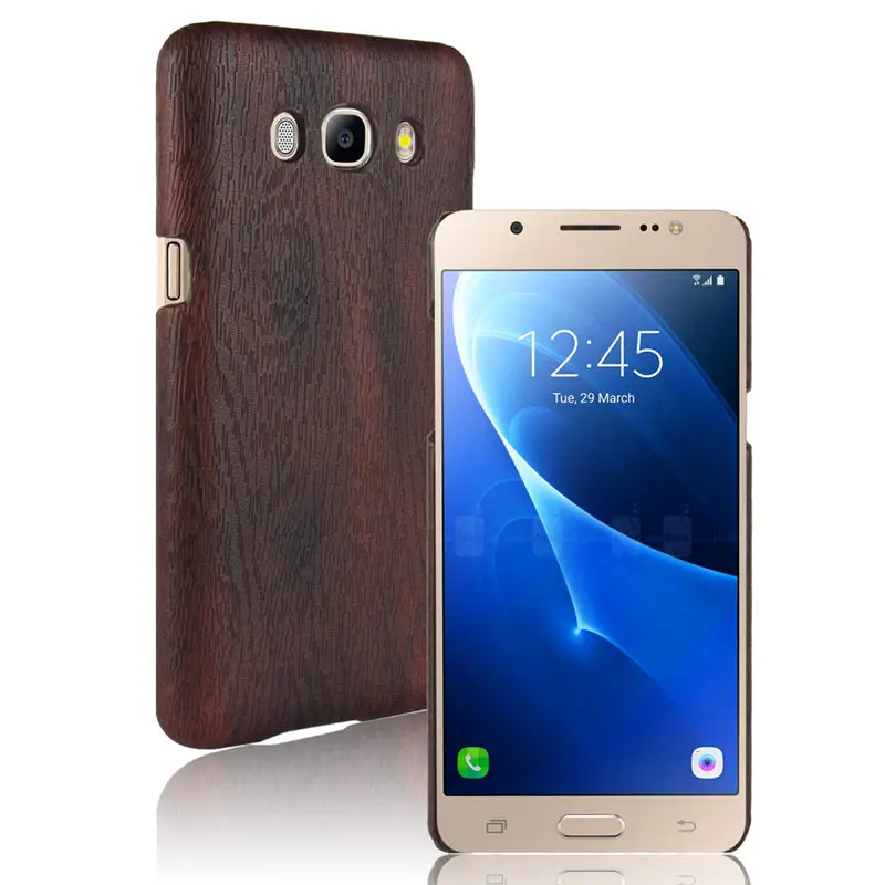 Кожаный чехол SuliCase для Samsung J5 2016 J510F телефона с текстурой древесины Galaxy J510 Жесткий