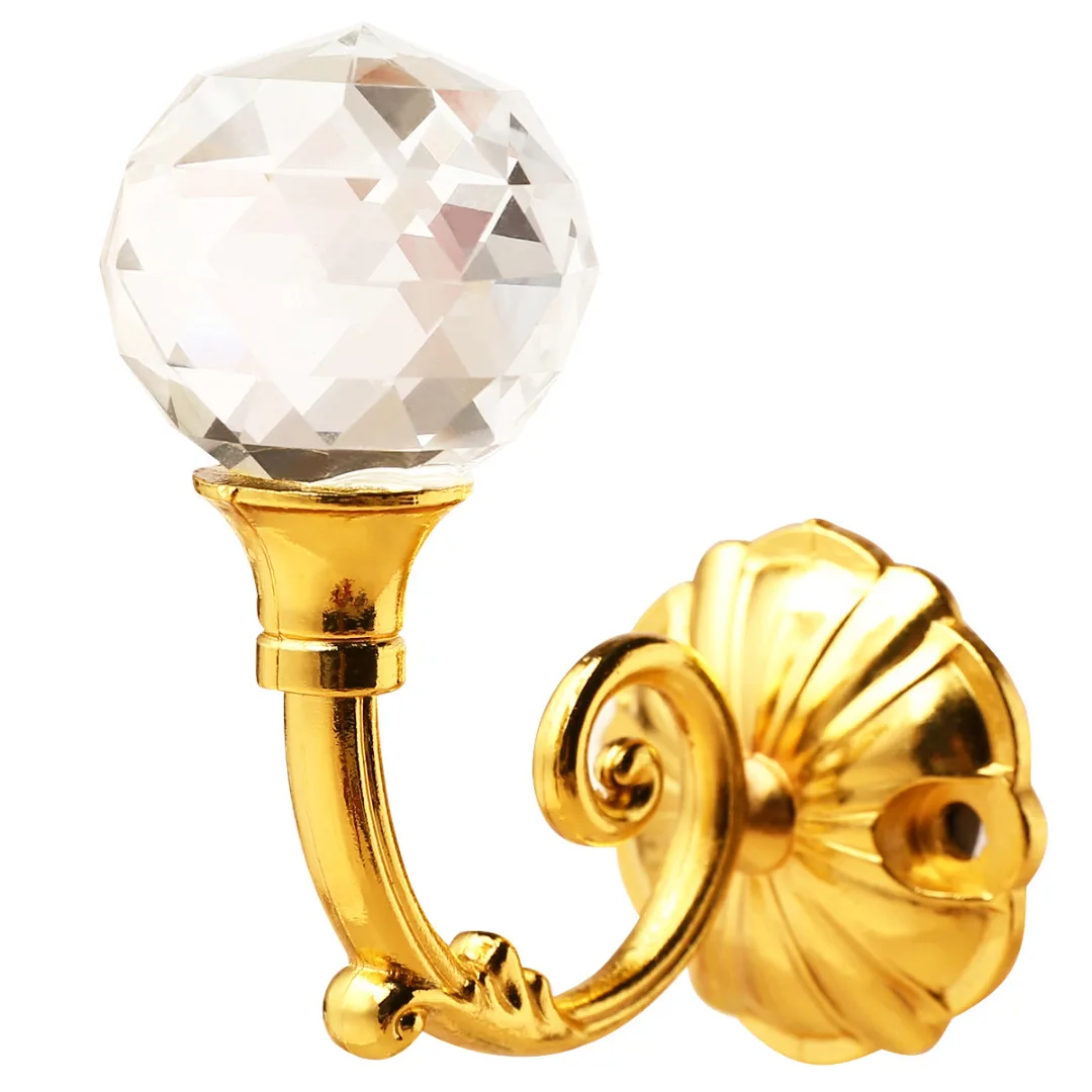 2pcs/lot Large Metal Crystal Ball Curtain Hook Holder Window Curtain Holdback Tassel Wall Tieback Curtain Buckle Accessories