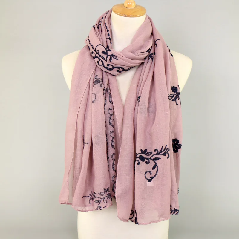 Женская модная Цветочная вискозная шаль-шарф с вышивкой, новейший брендовый дизайн, Echarpe Foulard Femme Bufandas мусульманский хиджаб 180*90 см - Цвет: 6
