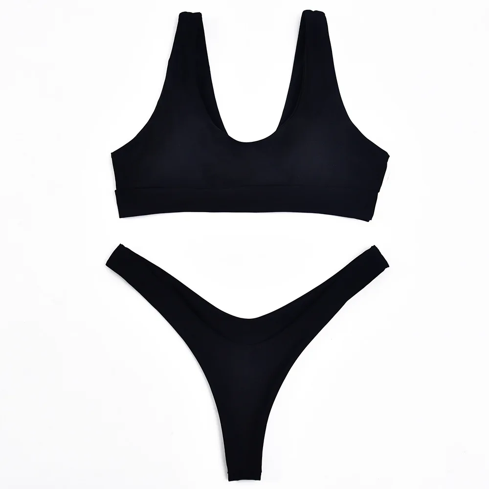

New Women's Swimming Suit 2019 Sexy Bikini Swimsuit Women Swimwear Beachwear Solid Bikini Swimsuit Bathing Suit