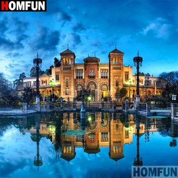 

HOMFUN Full Square/Round Drill 5D DIY Diamond Painting "House scenery" 3D Embroidery Cross Stitch 5D Decor Gift A17383