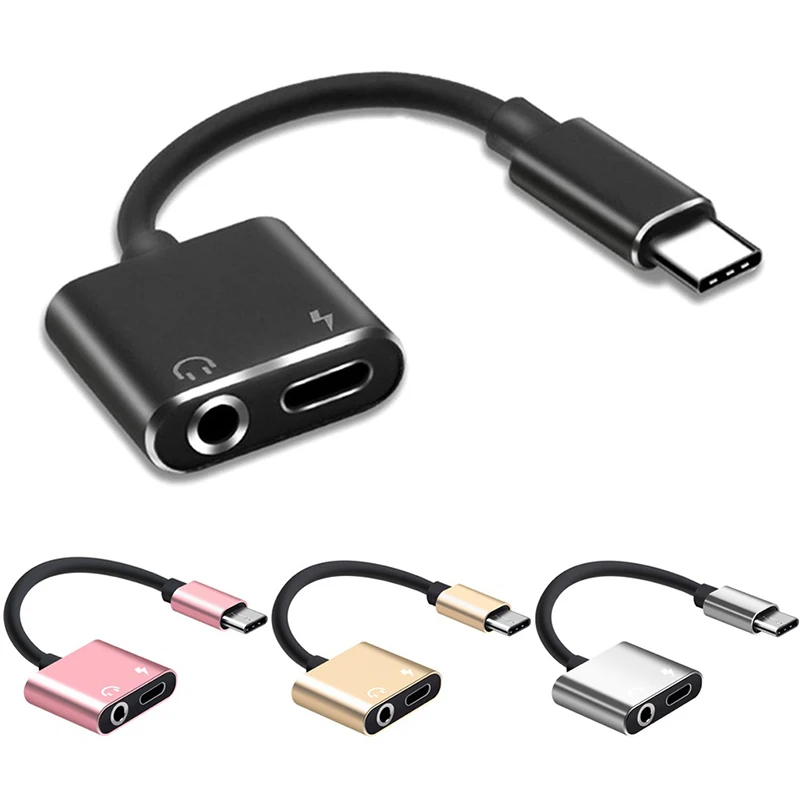 

Oleeda 2 in1 USB Type C to 3.5mm Headphone Jack Cable Type-C Aux Audio Cable Charging Adapter USB-C Converter For Letv 2 Xiaomi