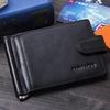 CONTACT'S Fashion Genuine Leather Money Clips High Quality Cow Leather Men Wallets Hasp Mini Purses vintage Men Wallet Card Hold 5