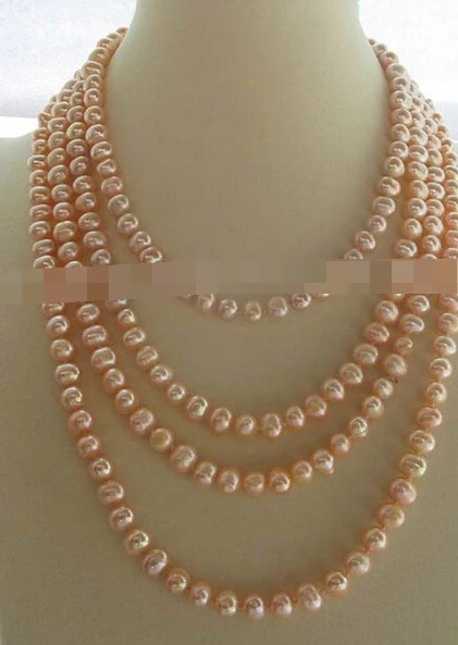 

Jewelr 006458 WOW! freshwater pearl pink round 8-9mm necklace 77