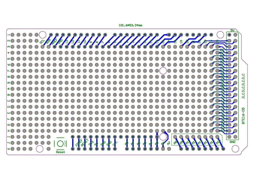 Прототип печатной платы для МЕГА 2560 R3 Щит DIY bte16-05