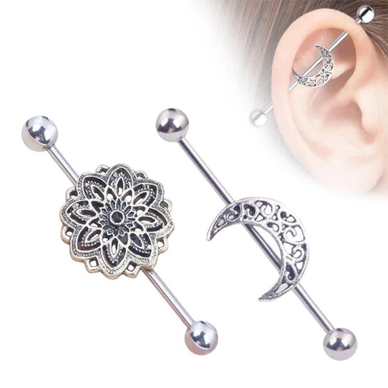 Barbell Stainless Steel Ball Head Industrial Barbell Piercing 2pcs/lot