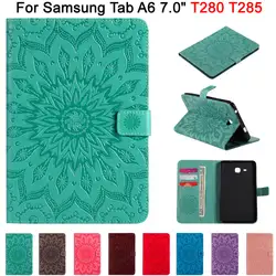 3D Мода чехол для samsung Galaxy Tab A A6 7,0 2016 T280 T285 SM-T285 7,0 "чехол Smart Cover принципиально планшет кожаный Стенд Shell