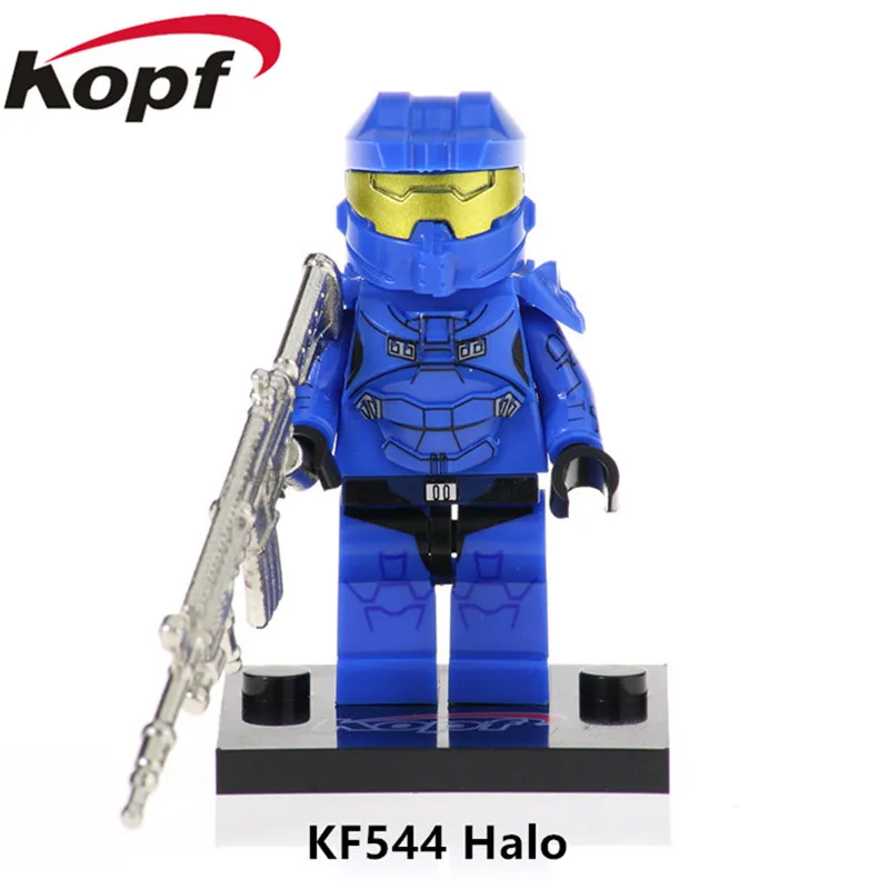 

KF544 Single Sale Bricks With Real Metal Weapon Halo Spartan Solider Model Warrior Building Blocks For Children Gift Best Toys