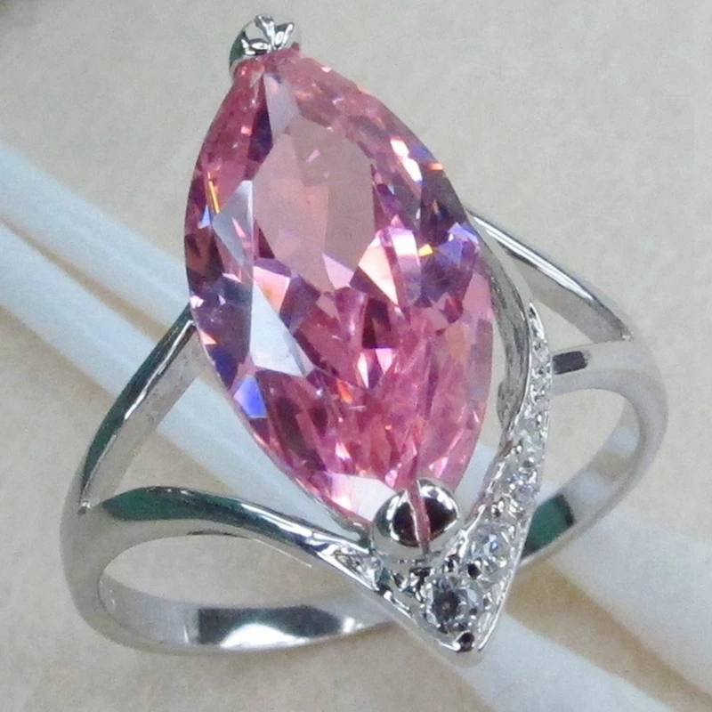 

SHUNXUNZE engagement Wedding rings Jewelry & Accessories for women Red Pink Cubic Zirconia Rhodium Plated R827 R830 size 6 7 8