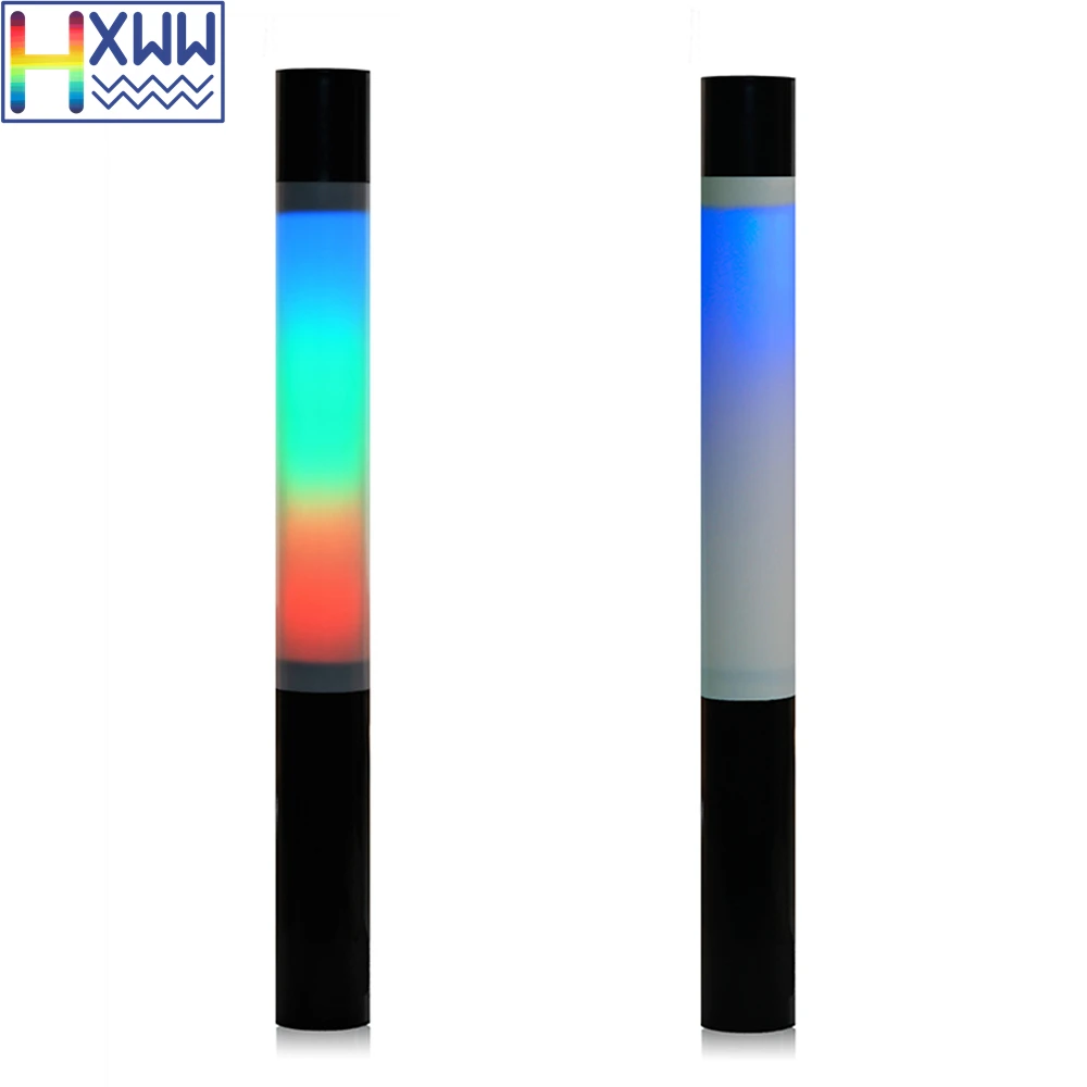 

HXWW Hot sale in USA mini Glow stick wireless Bluetooth speaker with colored LED light up lamp support wholesale