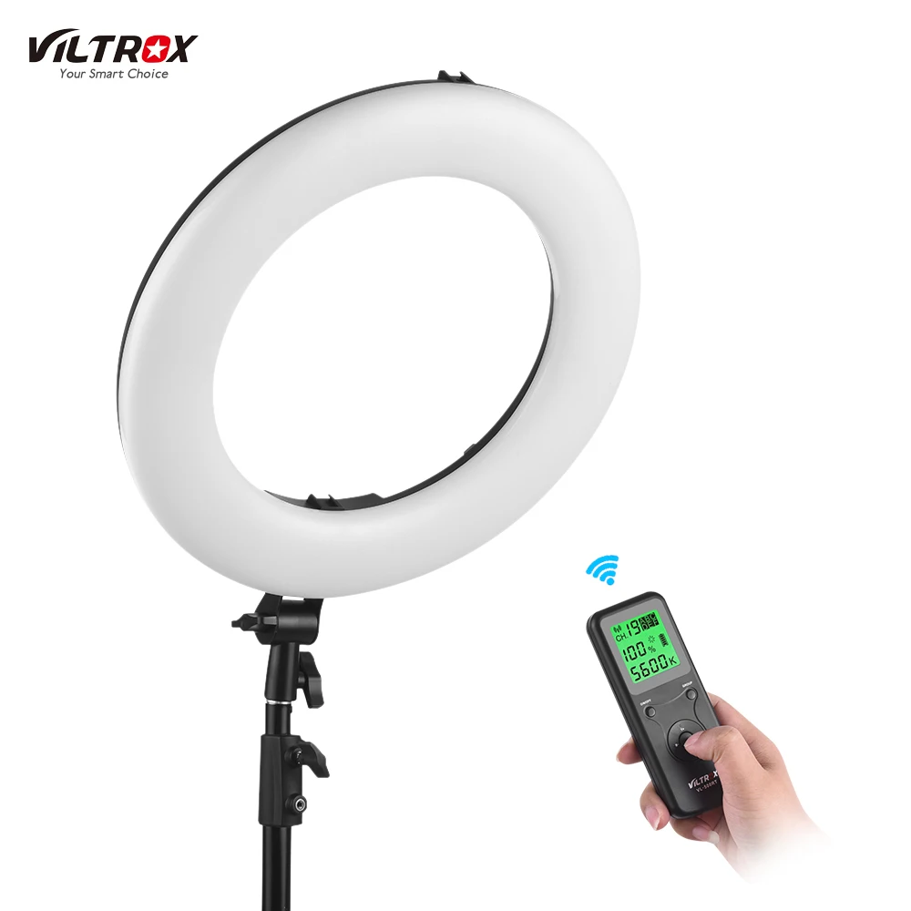 

Viltrox VL-600B 45W 5600K LED Ring Video Light Fill Light with Remote Control Adjustable Light for Studio Outdoor Photography