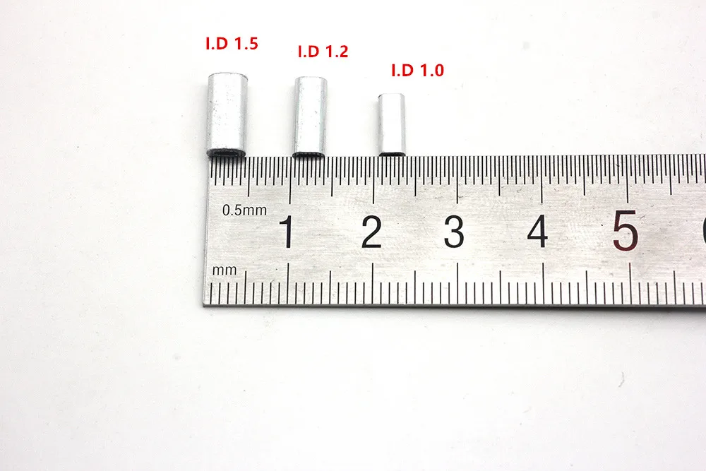 Rompin 50 шт./лот, рыболовная леска из нержавеющей стали, алюминиевая ОБЖИМНАЯ втулка, морская рыболовная леска, внутренний диаметр 1,0 мм-1,5 мм