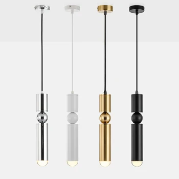 

Bar ktv bar chandelier modern minimalist bed metal bullet single head lamp minimalist desk cashier chandelier Long tube