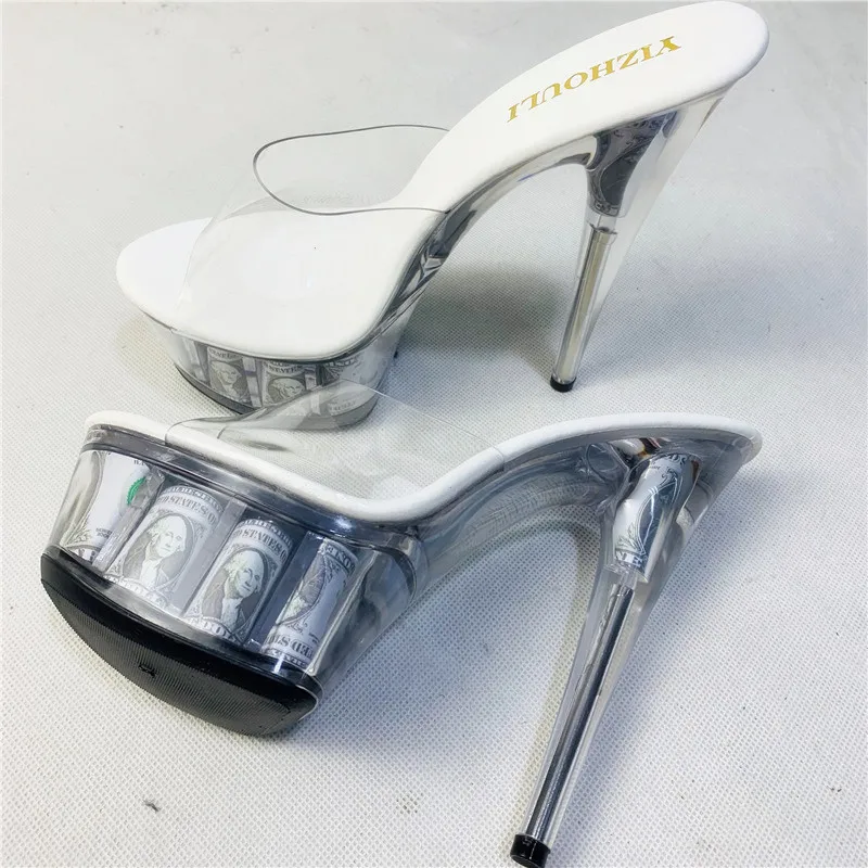 15 cm high-heeled shoes wholesale transparent sexy woman night total stage performance pole dancing performance slippers