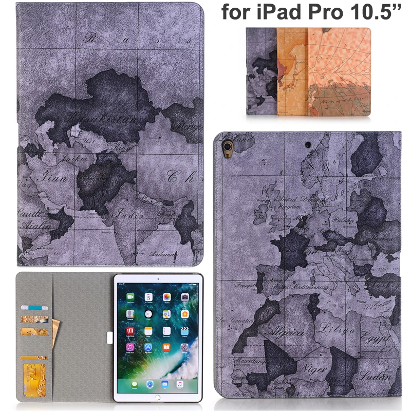 

For iPad Pro 10.5" World Map wallet case coque capa For iPad Air 3 10.5 inch tablet cover protector fundas