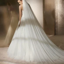 Ever-modeldress,, Длинная фата невесты с гребнем, длина 3M, 2 слоя, белая/цвета слоновой кости, свадебная вуаль, свадебные аксессуары