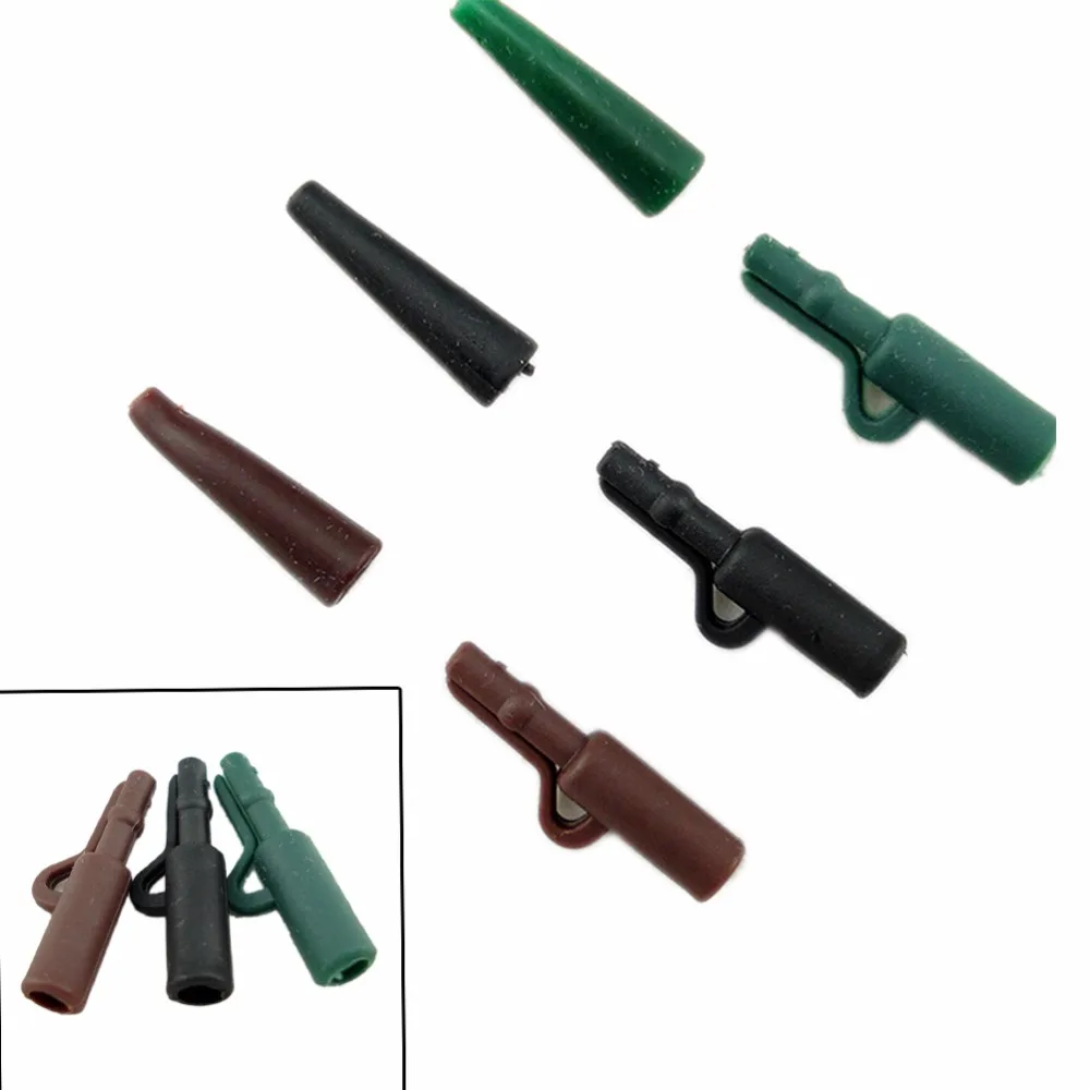 

10 Sets Carp Fishing Terminal Tackle Safety Lead Clip & Tail Rubber Pins
