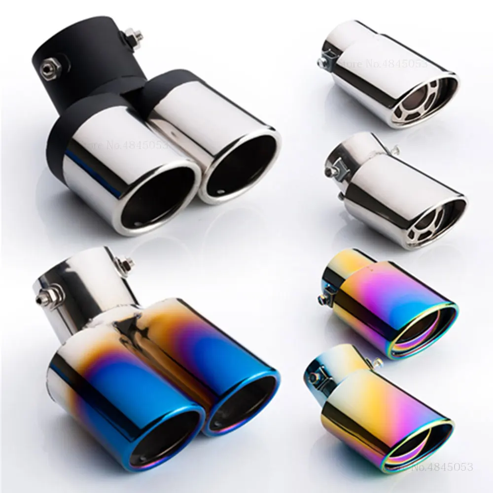 

Universal Stainless Steel Car Auto Exhaust Muffler Pipe Chrome Trim Modified Car Rear Tip Tail Throat Liner Car Accessories