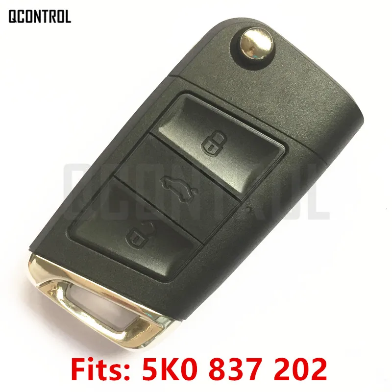 QCONTROL Автомобильный Дистанционный ключ с чипом для VW/VOLKSWAGEN Beetle/Caddy/Eos/Golf/Jetta/Polo/Scirocco/Tiguan/Touran/Up 2009