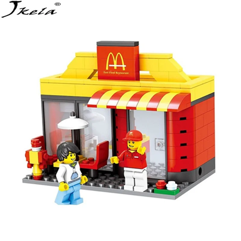 

[HOT] Series Mini Street Model Store Shop with Apple Store McDonald`s Building Block Toys Compatible Legoingly city Hsanhe