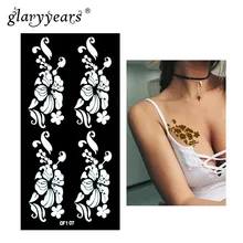 Гламурные годы хна трафарет татуировки коричневый цветочный узор макияж Рисование пастой леди боди-арт трафарет татуировки сексуальный продукт водонепроницаемый