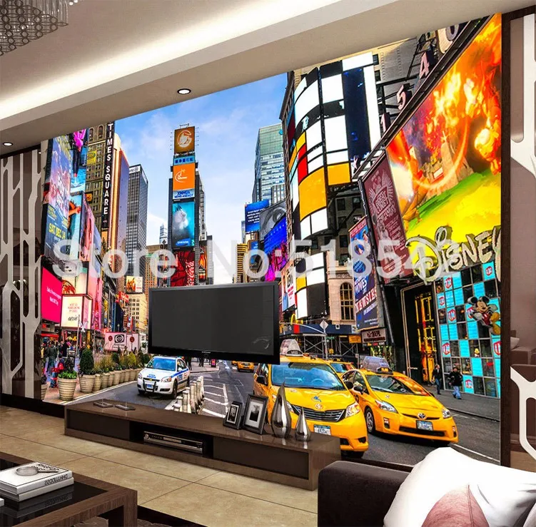 personalizado foto papel de parede times square nova iorque moderna vista rua loja bar quarto sala estar tema papel estéreo mural