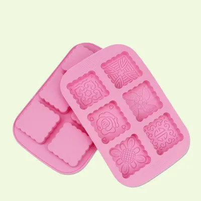 6 круглые отверстия квадратная силиконовая форма для торта 3D ручной работы Кекс желе Печенье мини-Маффин мыльница DIY Инструменты для выпечки дропшиппинг