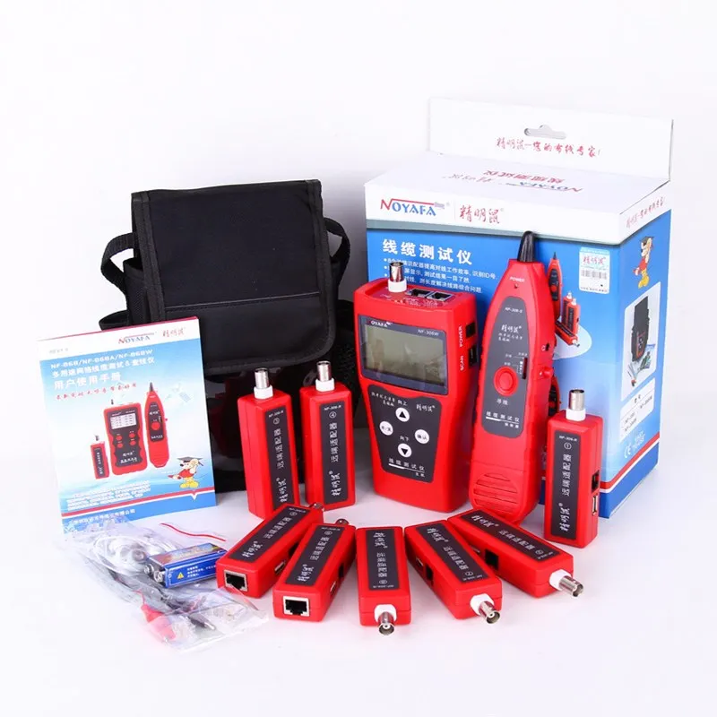 

English Version NF-306W Network Cable Tracker Tester Telephone Wire Cable Length Tester With 8pcs Remotes