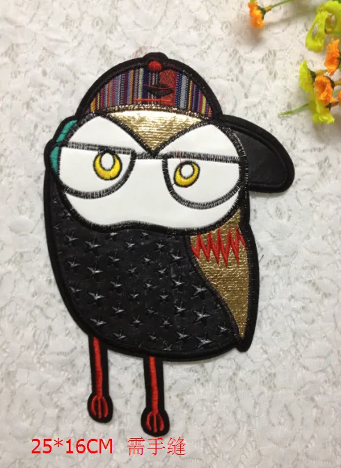 

Cute Owl Applique Sew on Embroidered Lovely Bird Patches Sticker For Clothes bag Textile DIY Repair Decoration High Quality