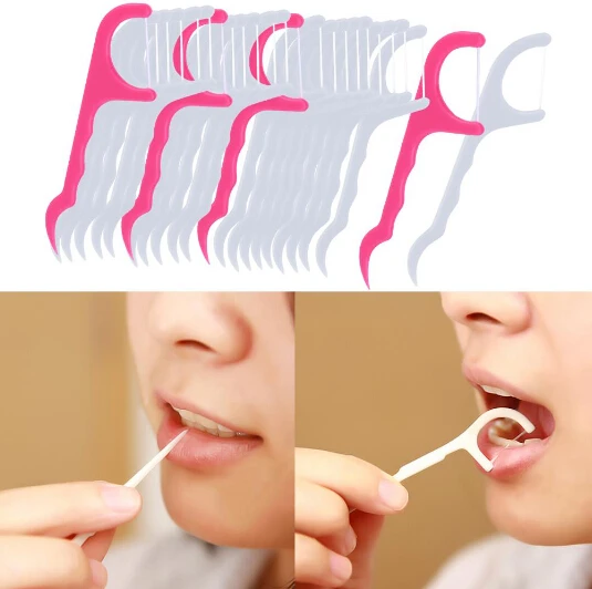 

25pcs tooth thread Dental Floss Toothpick Teeth Cleaning Oral Care escarbadientes B008-11