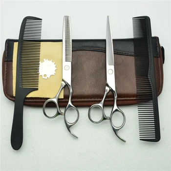 

4Pcs Suit 5.5''/6.0''/6.5'' Customized Logo Hairdressing Scissors Cutting Thinning Shears Professional Human Hair Scissors