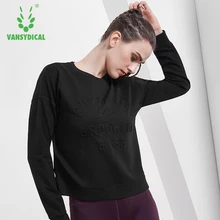 Vansydical женские куртки для бега с длинным рукавом спортивный пуловер Топы Фитнес Спортивная гимнастическая Майка йога женский тренировочный свитер