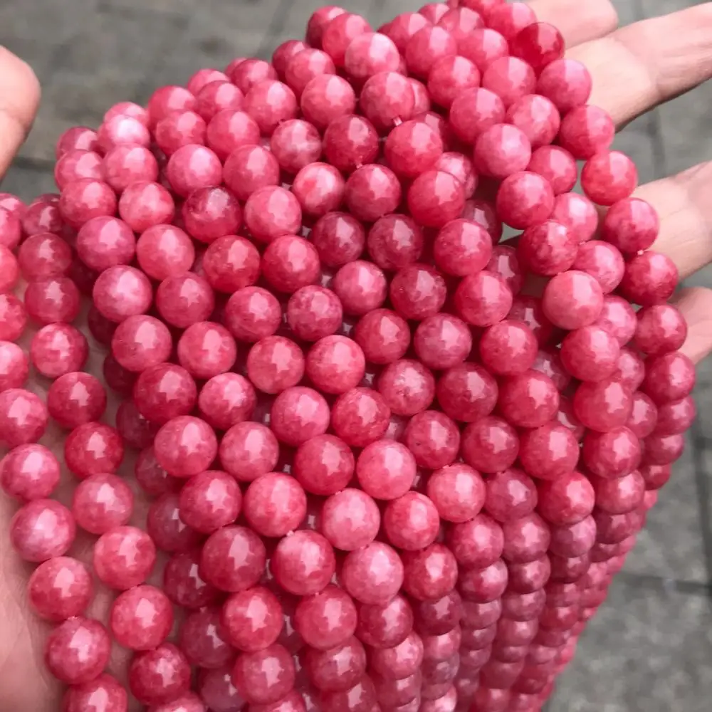 

Natural Rhodochrosite Stone Beads for Jewelry Making DIY Bracelet Necklace Pick Size 6 8 10mm 15" Loose Strand Spacer Beads