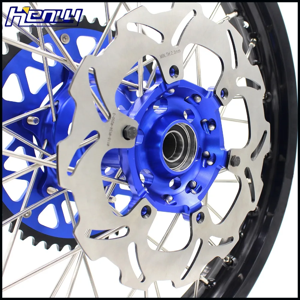 21/19 полный мотоциклетные колеса обода Набор для YAMAHA YZ 125 250 1999- YZ250F 2001- YZ450F 2003- синий звездочки