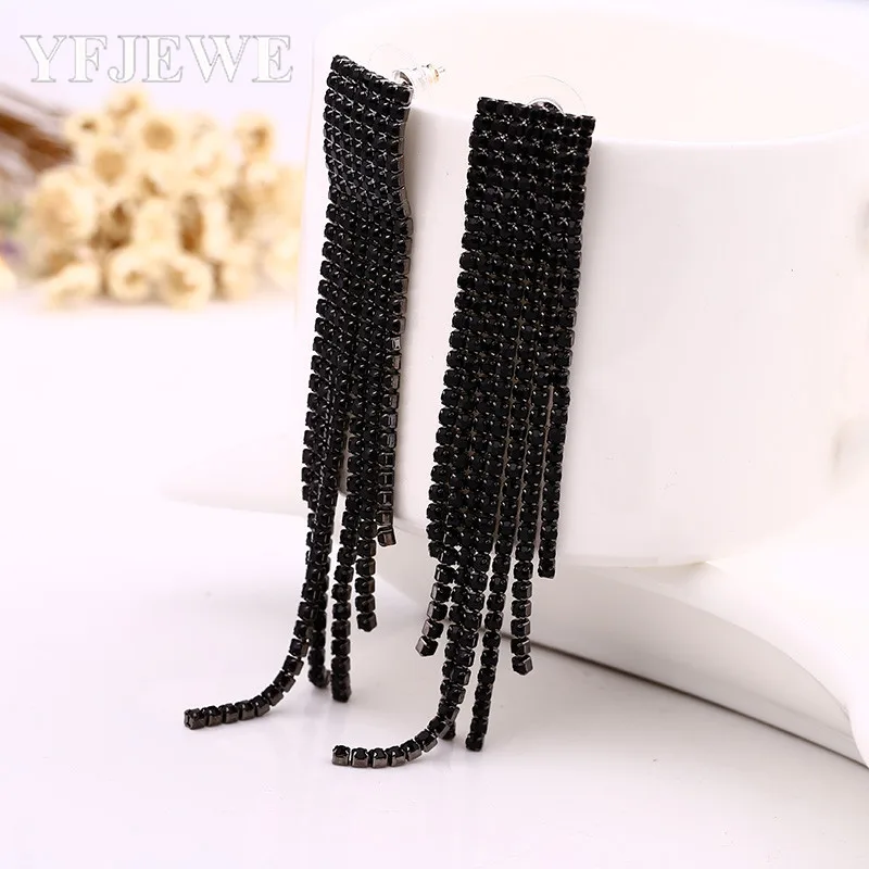 

YFJEWE Arrived Hot Sale big drop earrings for woman Fashion temperament long paragraph crystal earrings female version