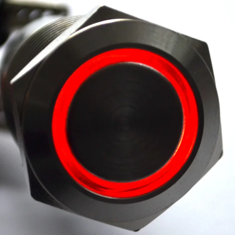 

10pcs 19mm 12V 5A LED push Button Metal Switch High Flush free shipping drop shipping-10000699