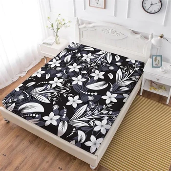 

Bohemia Flowers Print Bed Sheets Mandala Pattern Fitted Sheet 100% Polyester Soft Mattress Cover Elastic Band D35
