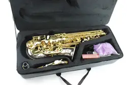 Высокое качество MARGEWATE латунь позолоченный ключ Alto саксофоны Eb Tune Sax жемчужная кнопка с мундштуком, перчатки, чехол