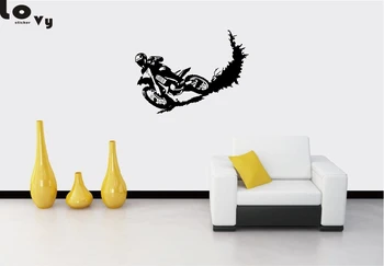 

Man Riding A Motorcycle Vinyl Wall Sticker Motorcycle stickers Sport Speed Bike Wall Decal for Living Room Home Decor WA0105
