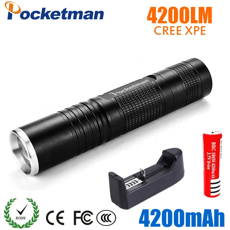 

Self-defence Led Flashlight 18650 Lantern Tactical Zoom Penlight Led Flashlights With 18650 Battery Torch New Outdoor