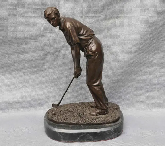 

Movement Sport Golf Swing Hit the Ball Charm Art Sculpture Statue cigarette lighter cooking tools Decoration 100% Brass Bronze