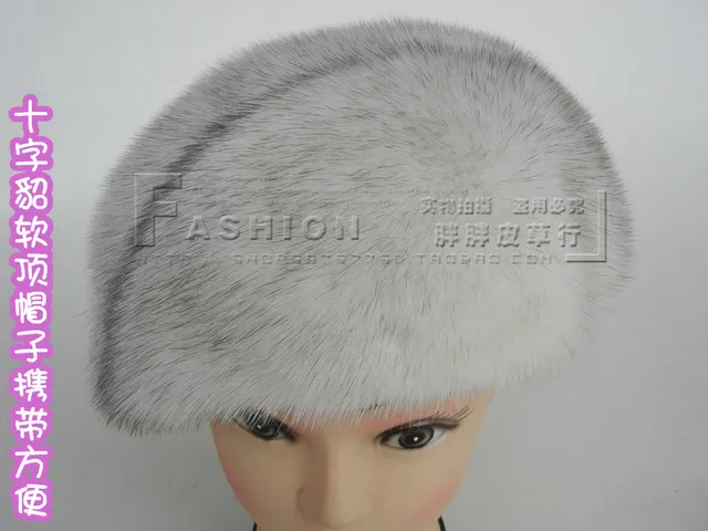 Cheap Marten hat women's mink fur hat white soft beret hat carry