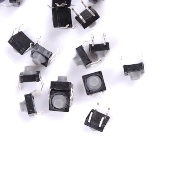 

20pcs/lot 8x8x5MM 4PIN Micro Switch Self-reset Conductive Silicone Soundless Tactile Tact Push Button