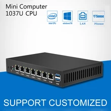 Mini PC 6 Gigabit Ethernet LAN Celeron 1037U pfSense Router Firewall Mini Desktop Computer Windows industrial pc
