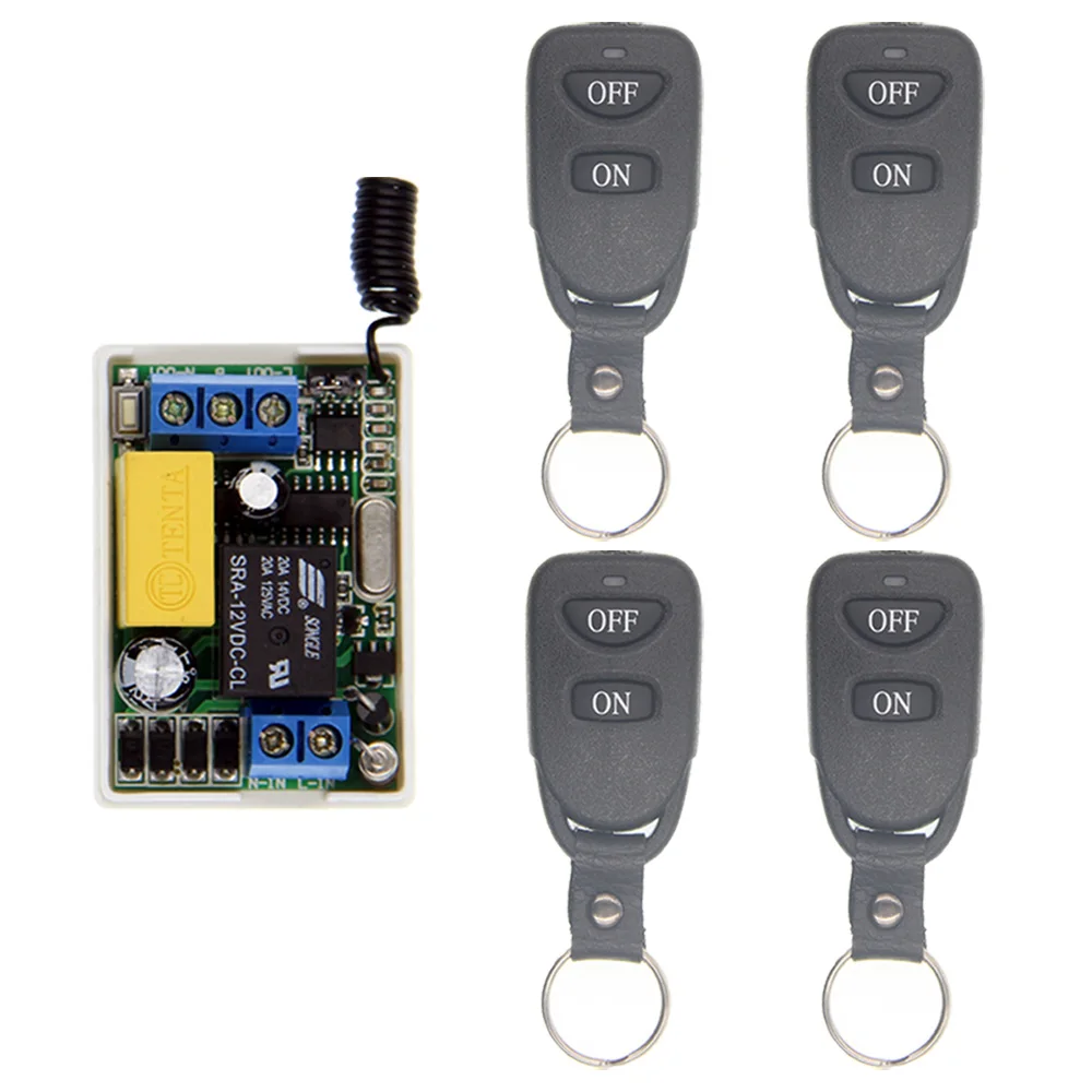 

Mini Size AC 220V 1CH 1 CH 10A Wireless Remote Control Switch Relay Output Radio RF Transmitter Receiver ON OFF LED Light