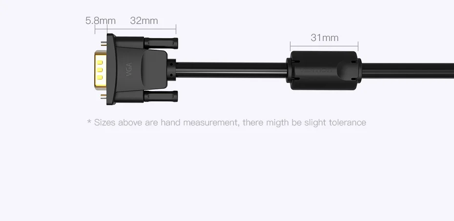 Vention 1080P VGA кабель 3+ 9 VGA к VGA кабель позолоченный соединительный кабель «Папа-папа» 1 м 2 м 3 м 5 м 8 м 10 м для проектора компьютера