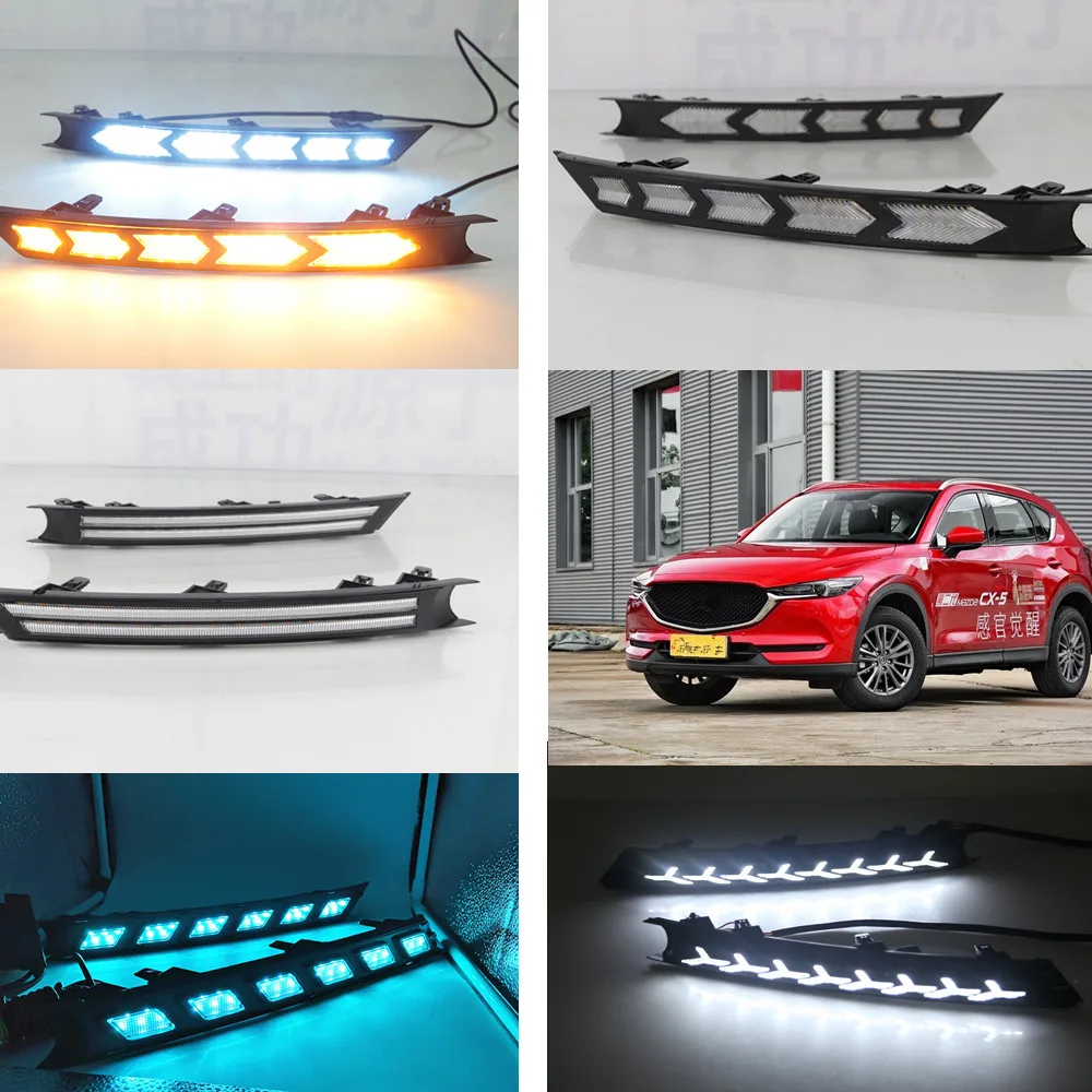 1 пара светодиодный Габаритные огни для Mazda cx 5 cx5 2017 2018 2019 12 В drl Противотуманные