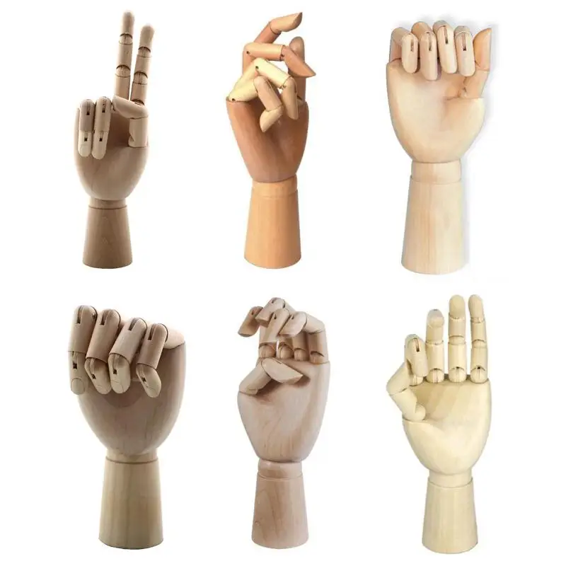 12" Wooden Artist Articulated Right Hand Art Model SKETCH Flexible Decoration 